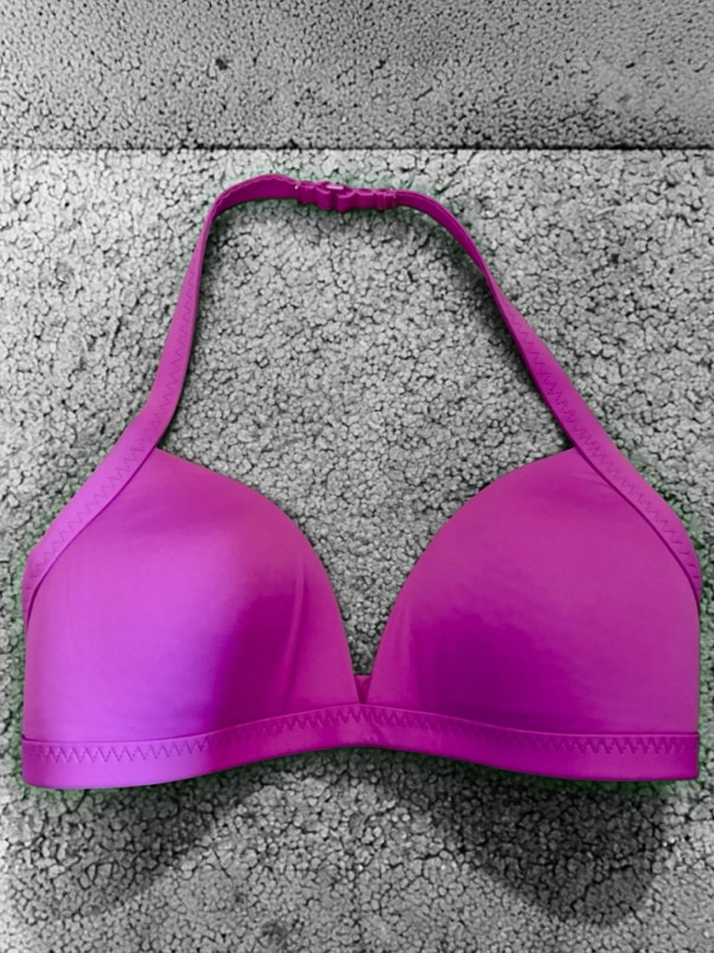 Lands’ End Magenta Halter Bikini Swim Top 34DD/36D